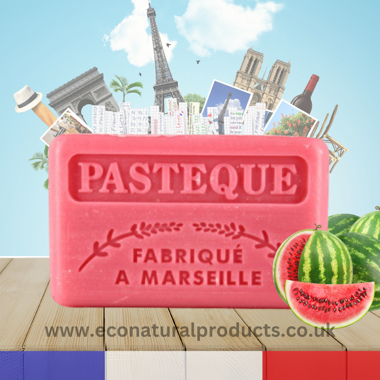 French Marseille Soap Pasteque (Watermelon) 125g