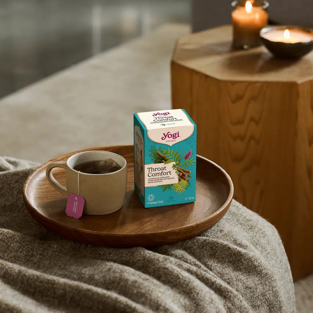 Yogi Tea Organic Throat Comfort Herbal Tea 17 Bags lifestyle image