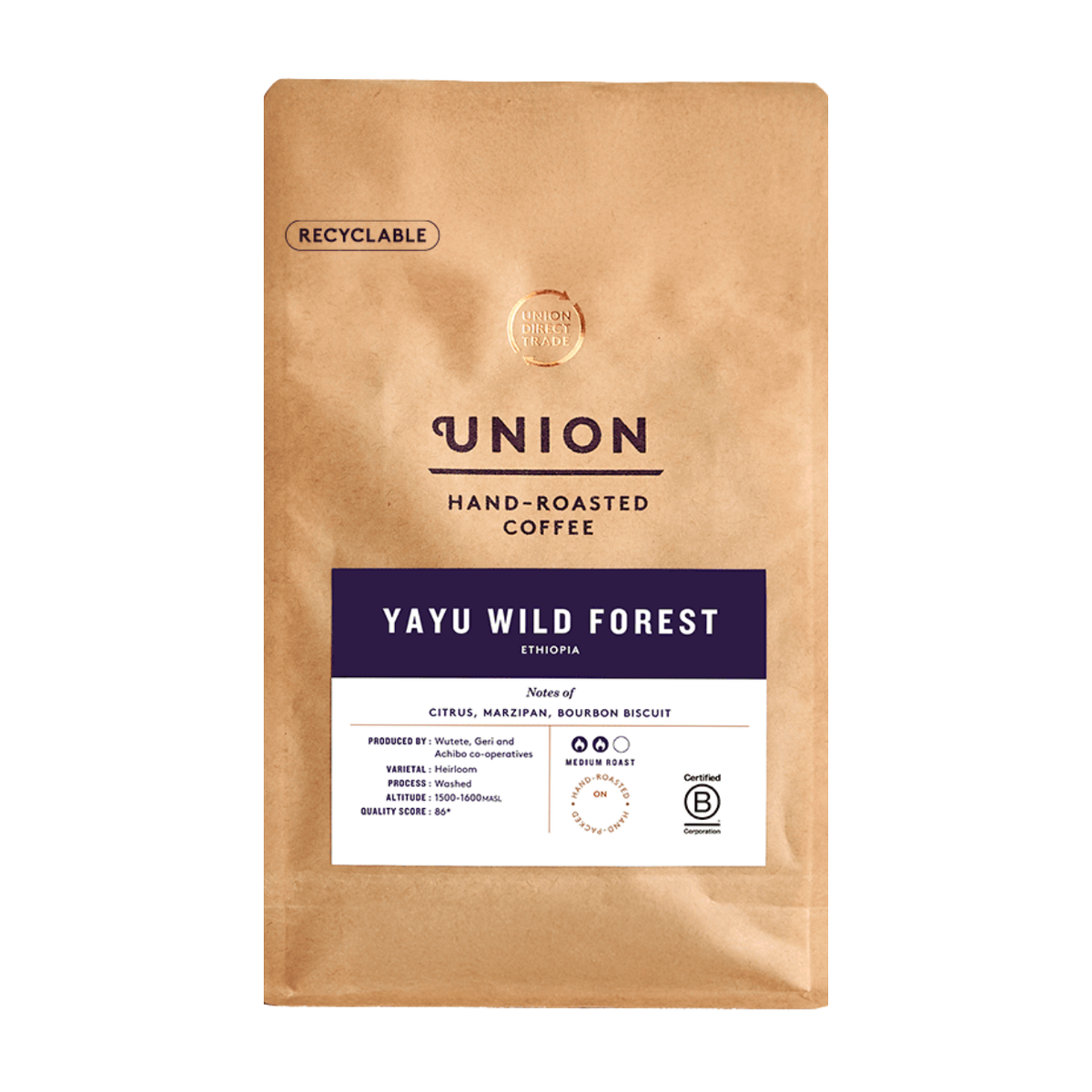 Union Roasted Coffee Yayu Forest Ethiopia Wild Coffee Bean 200g front packaging