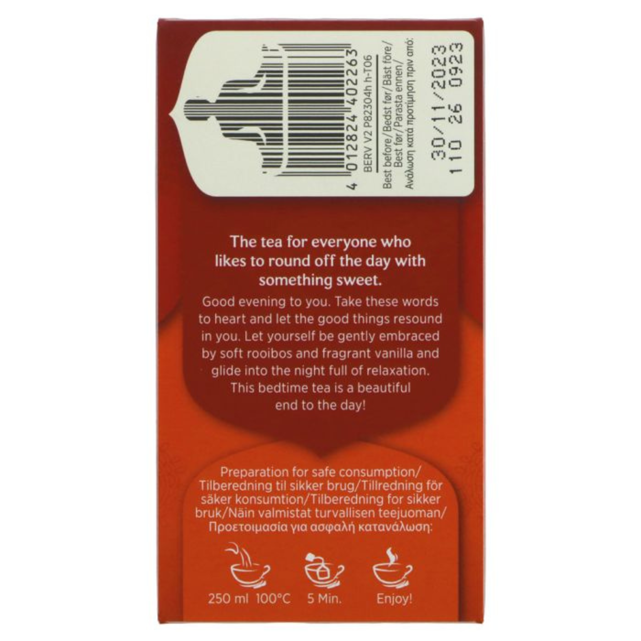 Yogi Tea Organic Bedtime Rooibos Vanilla Herbal Tea 17 Bags side image 2