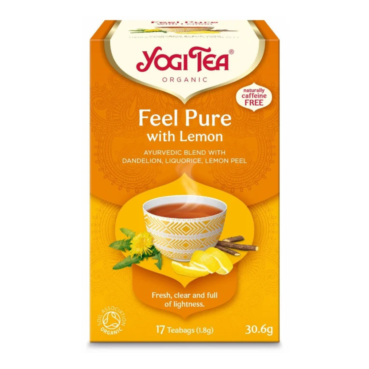 Yogi Tea Organic Detox Dandelion with Lemon Herbal Tea 17 Bags front packaging