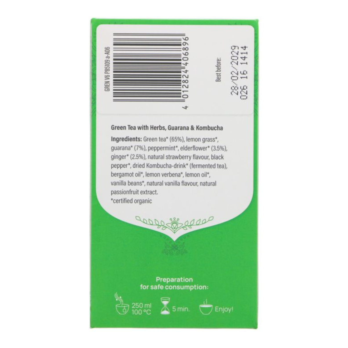 Yogi Tea Organic Energy Green Tea 17 Bags side image 