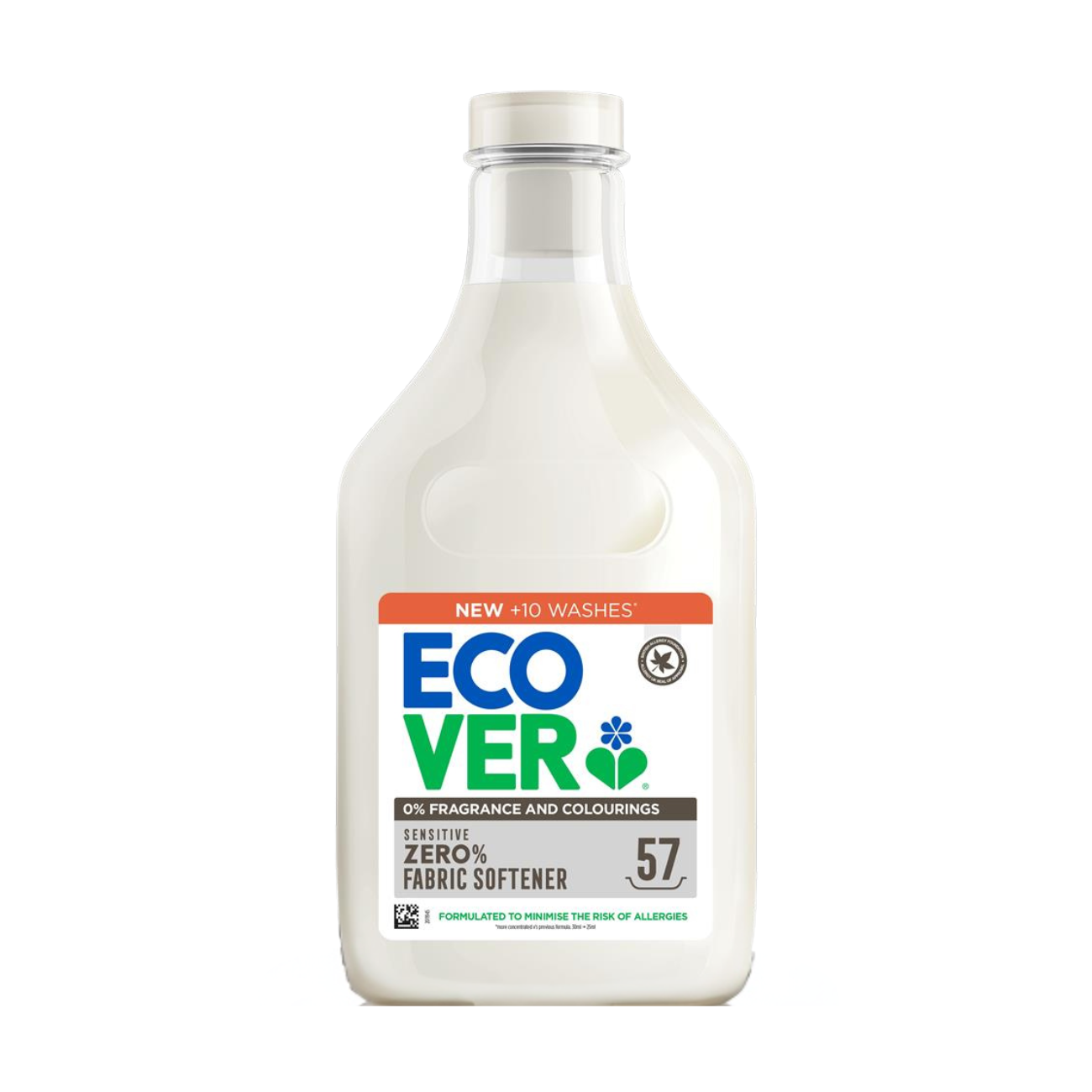 Ecover Zero Sensitive Fabric Softener 57 Washes 1.43L front packaging