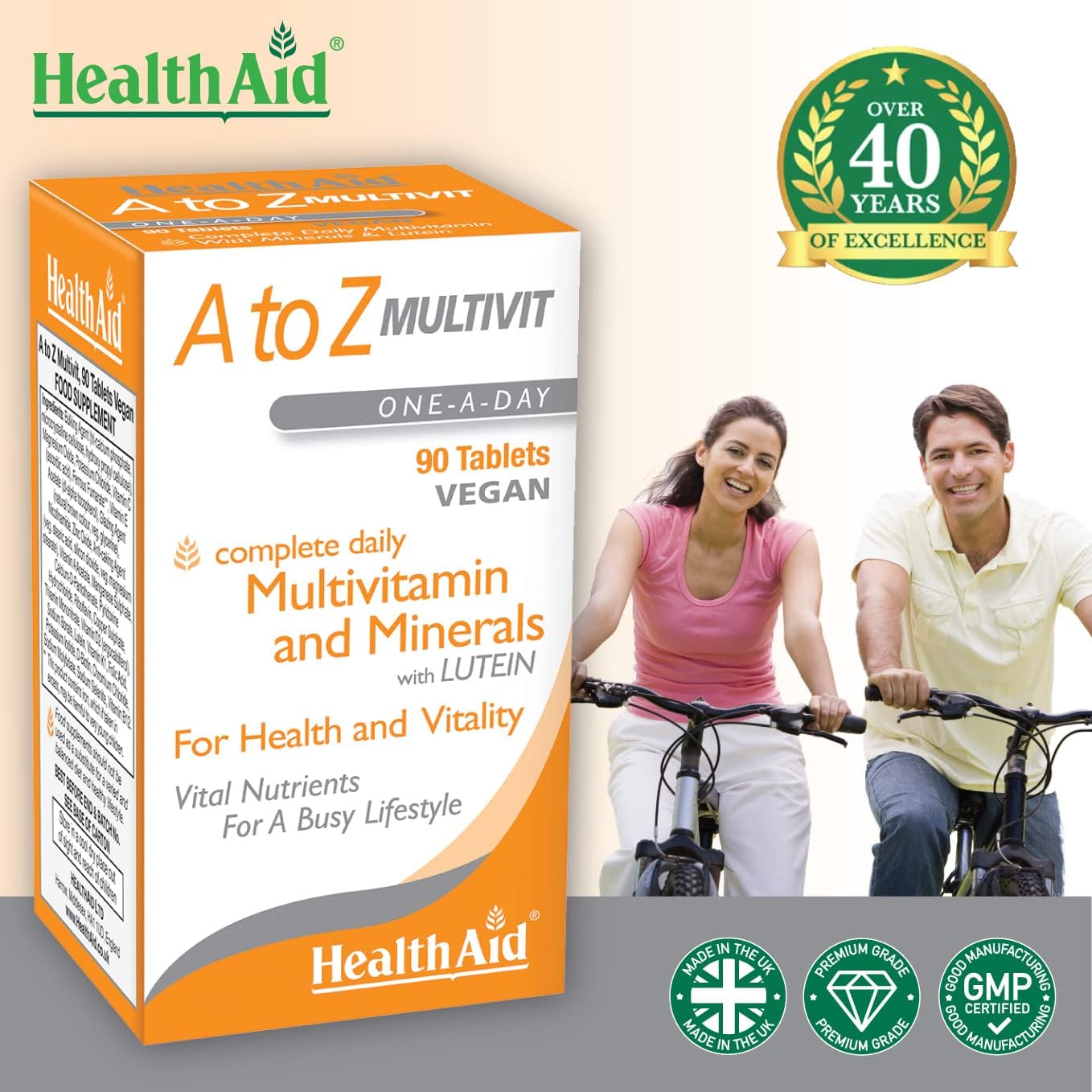 A to Z Multivit 90 Tablets - HealthAid - Food Supplement - Eco Natural Products
