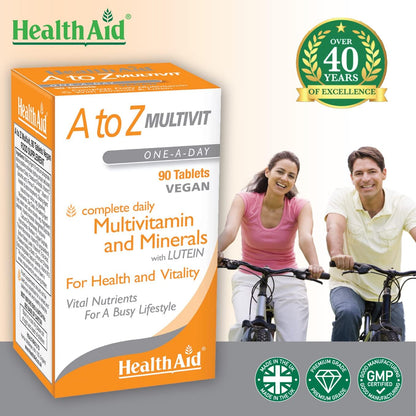 A to Z Multivit 90 Tablets - HealthAid - Food Supplement - Eco Natural Products