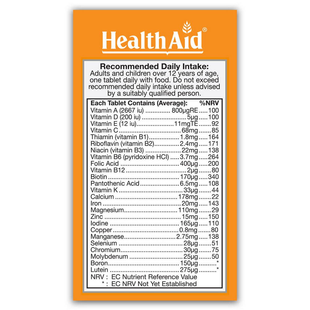 A to Z Multivit 90 Tablets - HealthAid - Food Supplement - Eco Natural Products