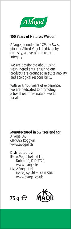 A.Vogel Echinacea Lozenges 75g pack back, made in Switzerland