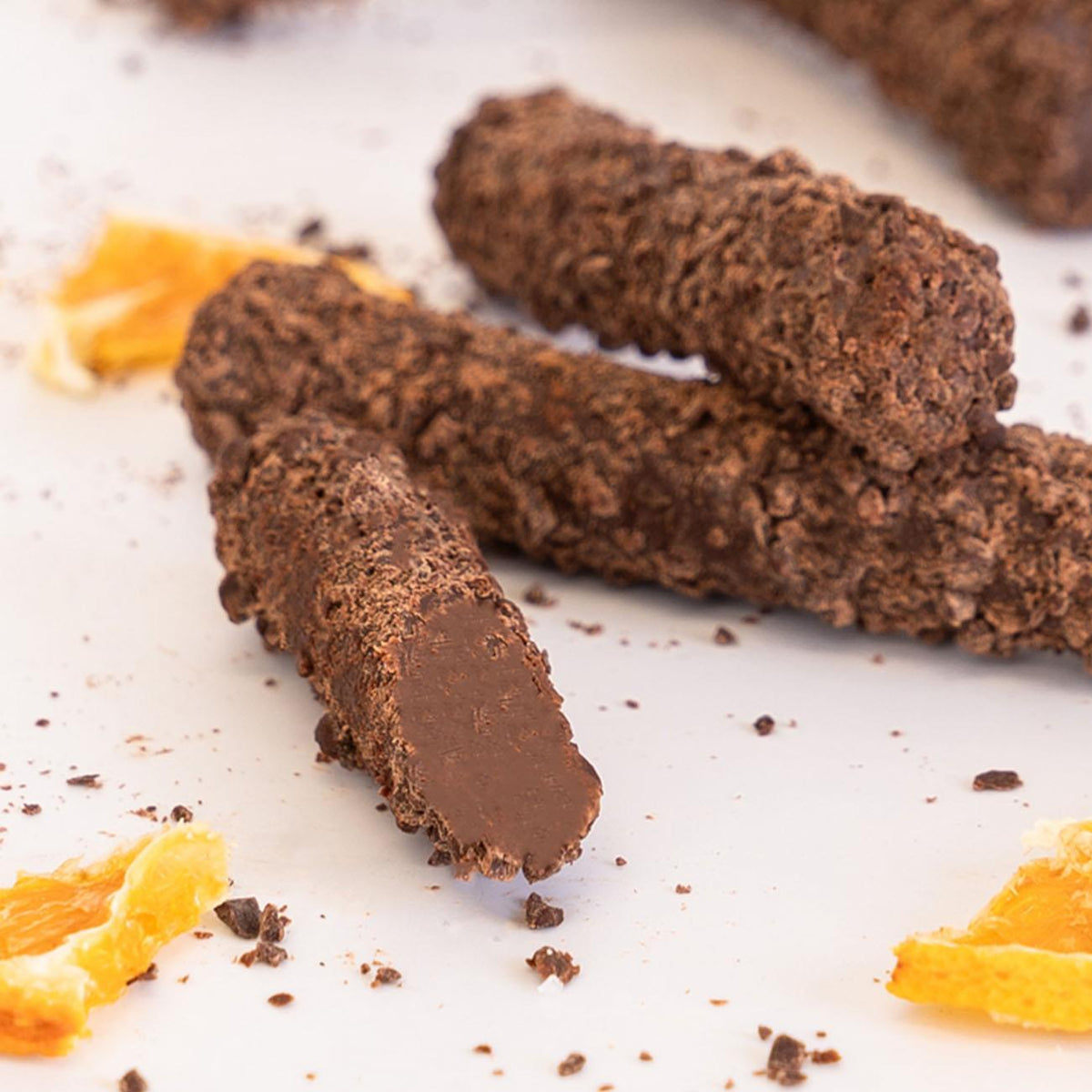 Organic Chocolate Orange Christmas Truffle Loglets 115g