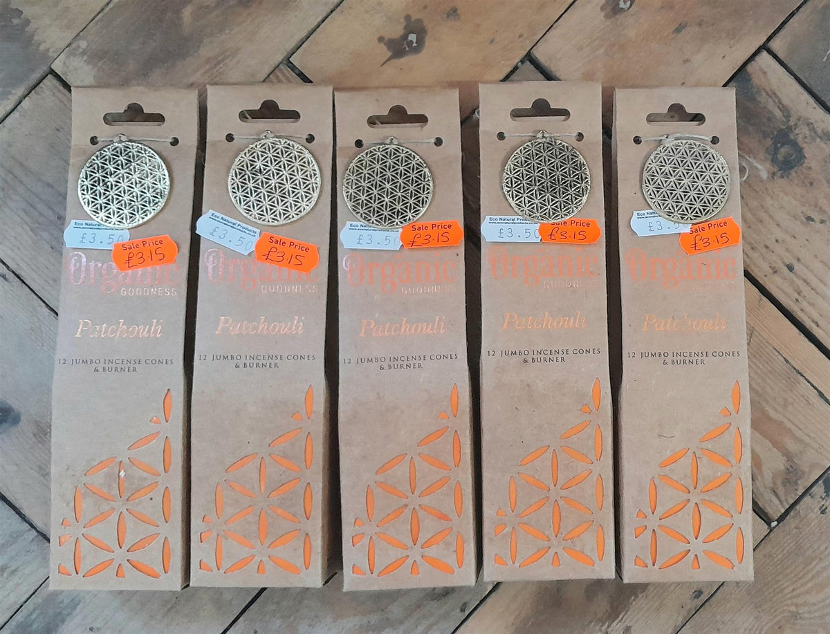 Incense Cones Organic Goodness Patchouli 12cones - Imperfect Packaging