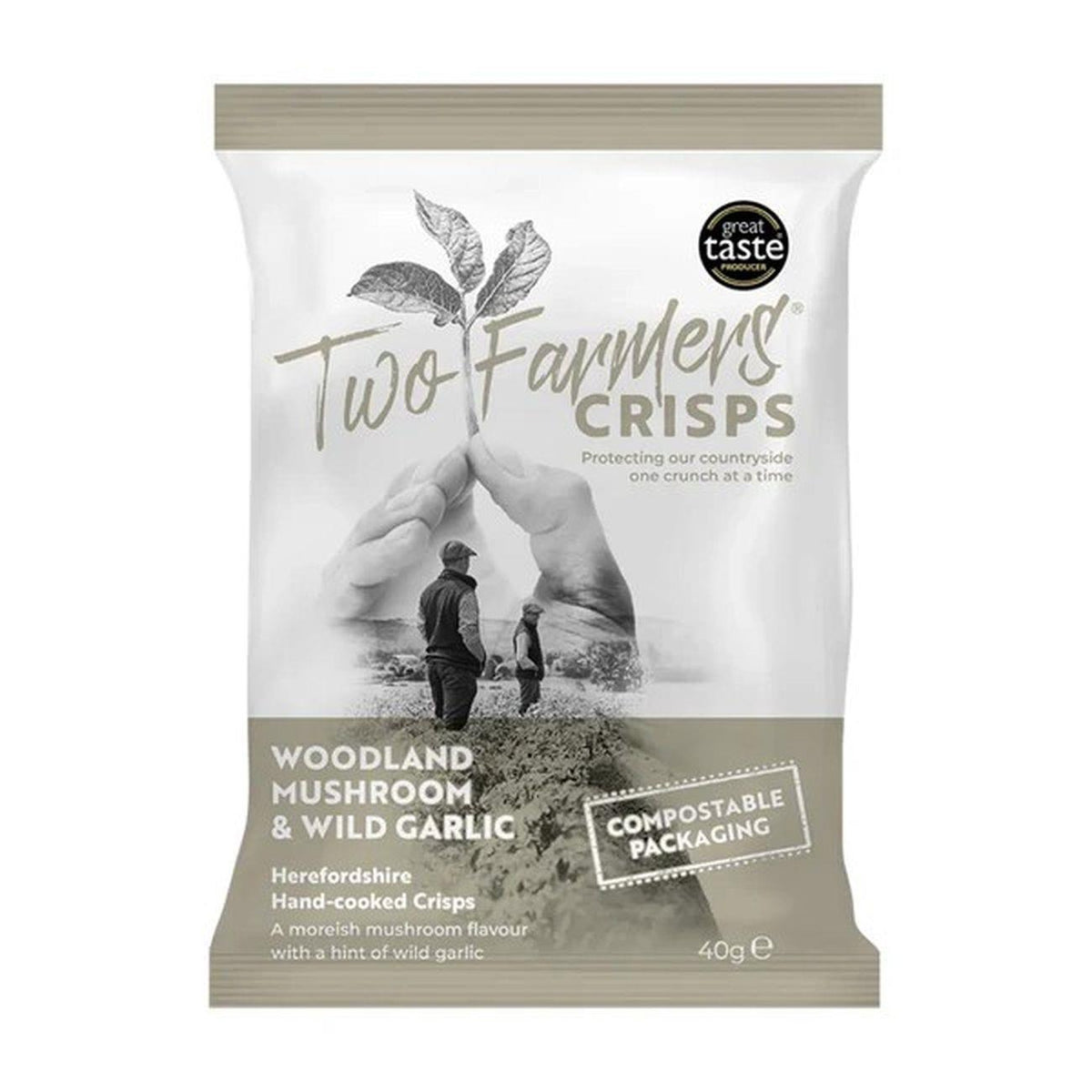 Woodland Mushroom and Wild Garlic Hand-cooked Crisps 40g
