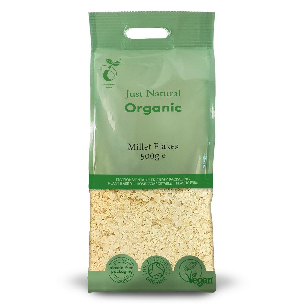 Just Natural Organic - Organic Millet Flakes 500g  BBE 07.10.2026