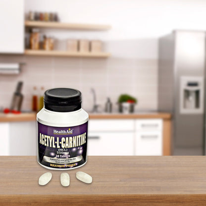 Acetyl - L - Carnitine 550mg 30 Tablets - HealthAid - Food Supplement - Eco Natural Products