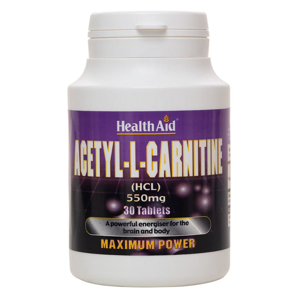 Acetyl - L - Carnitine 550mg 30 Tablets - HealthAid - Food Supplement - Eco Natural Products