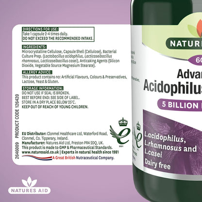 Acidophilus Complex 60 Capsules - Natures Aid - Vitamins & Supplements - Eco Natural Products