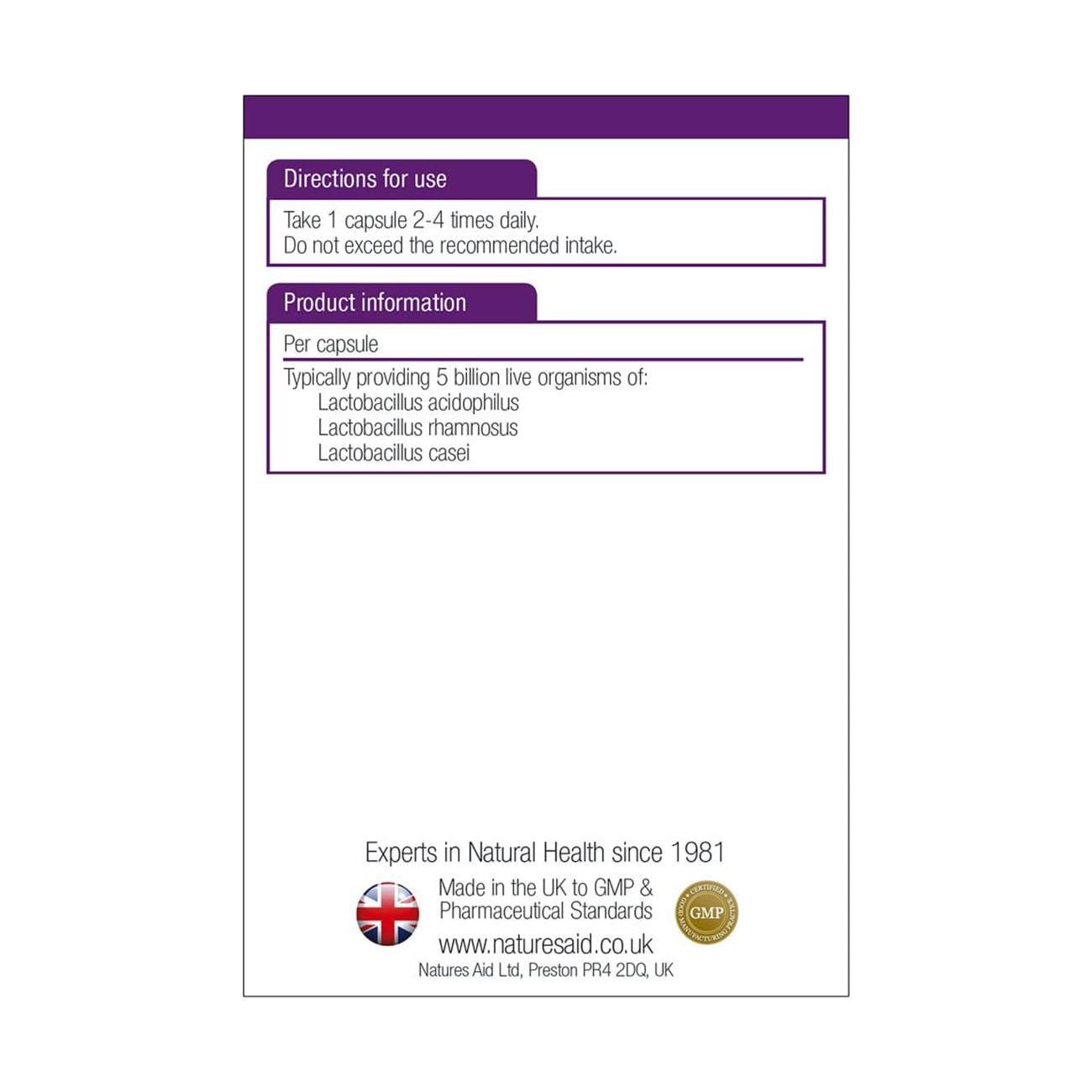 Acidophilus Complex 60caps - Natures Aid - Supplement - Natures Aid