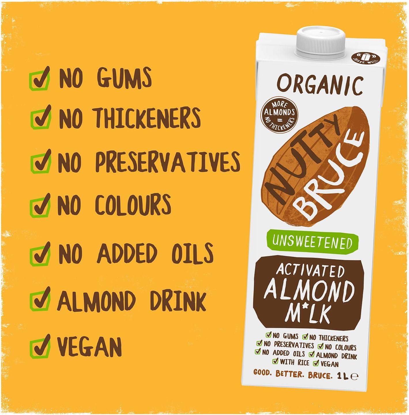 Activated Almond Milk 1L - Nutty Bruce - Milk Alternative - Eco Natural Products