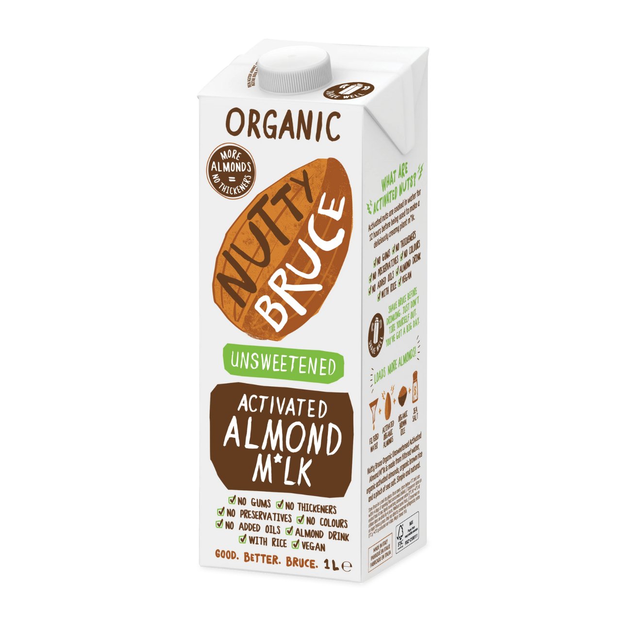 Activated Almond Milk 1L - Eco Natural Products - Nutty Bruce - Milk Alternative