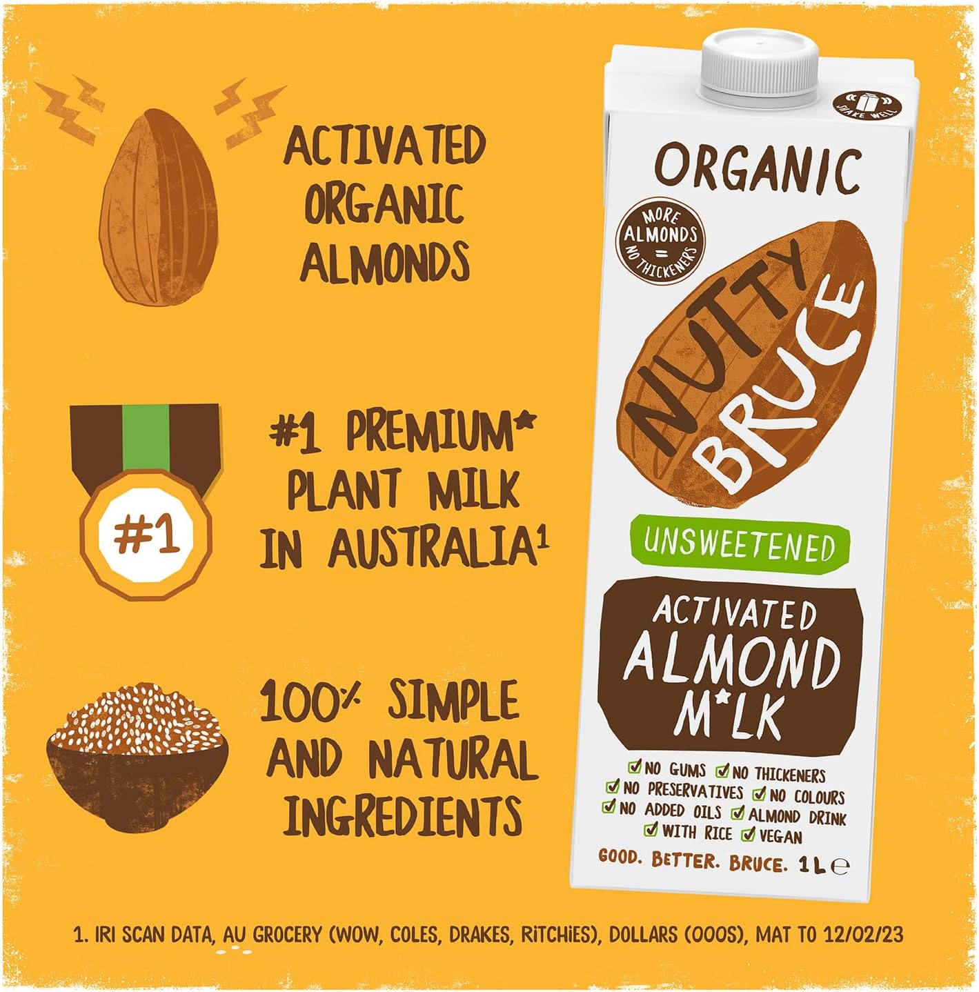 Activated Almond Milk 1L - Eco Natural Products - Nutty Bruce - Milk Alternative