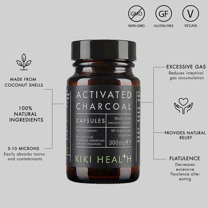 Activated Charcoal 50 Vegicaps - Kiki Health - Food Supplement - Eco Natural Products