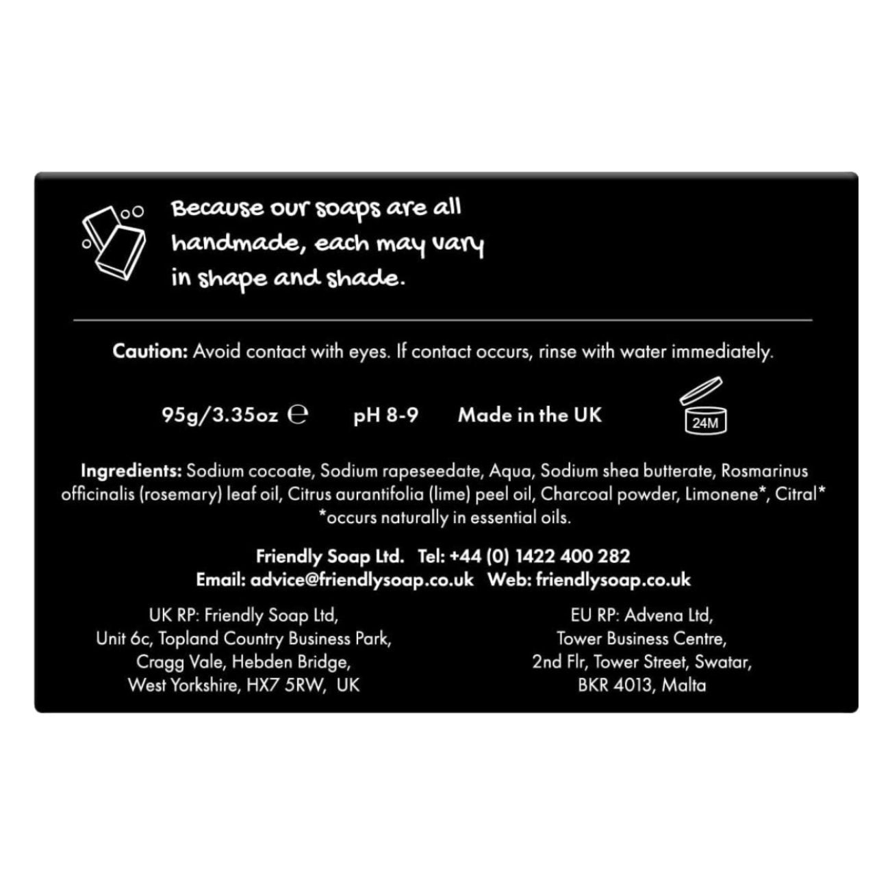 Activated Charcoal Detox Bar Soap 95g - Friendly Soap - Bar Soap - Eco Natural Products