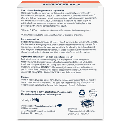 Adult Gummies 30's BBE 01.02.2025 - Optibac Probiotics - Digestive Supplements - Optibac Probiotics