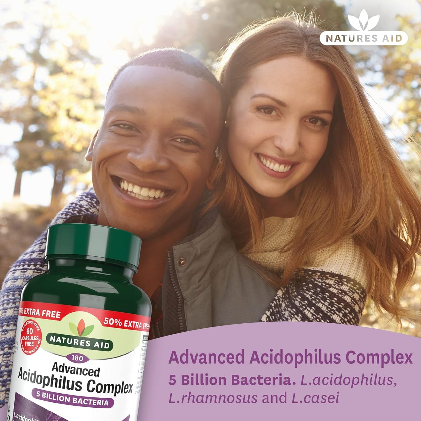 Advanced Acidophilus Complex 5 Billion Bacteria 90 Capsules - Natures Aid - Vitamins & Supplements - Eco Natural Products