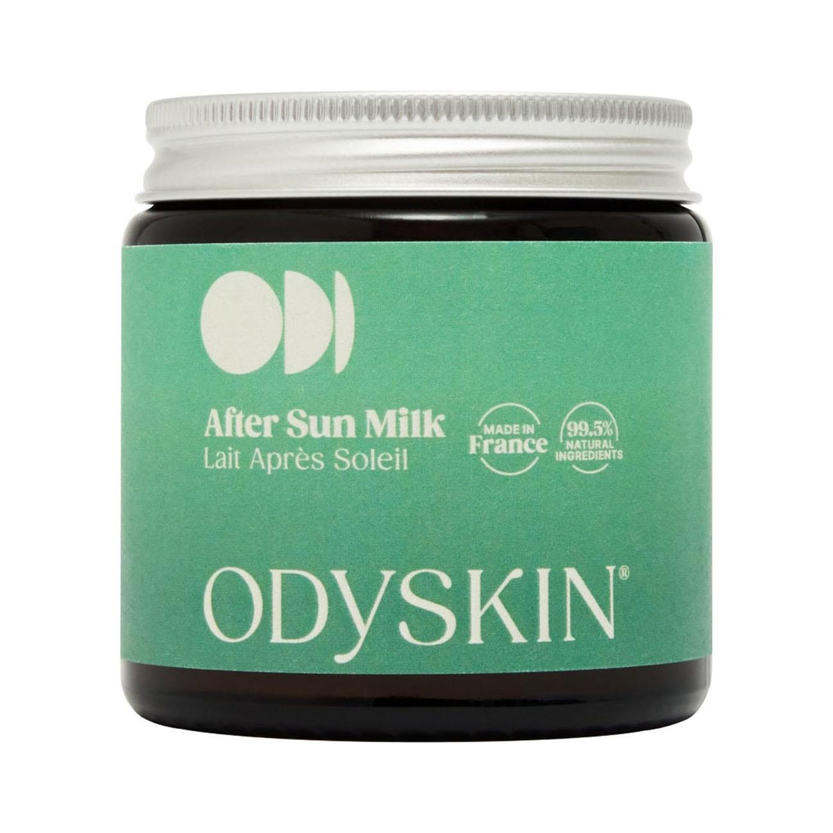 Odyskin Natural After Sun lotion in 100ml recyclable glass jar