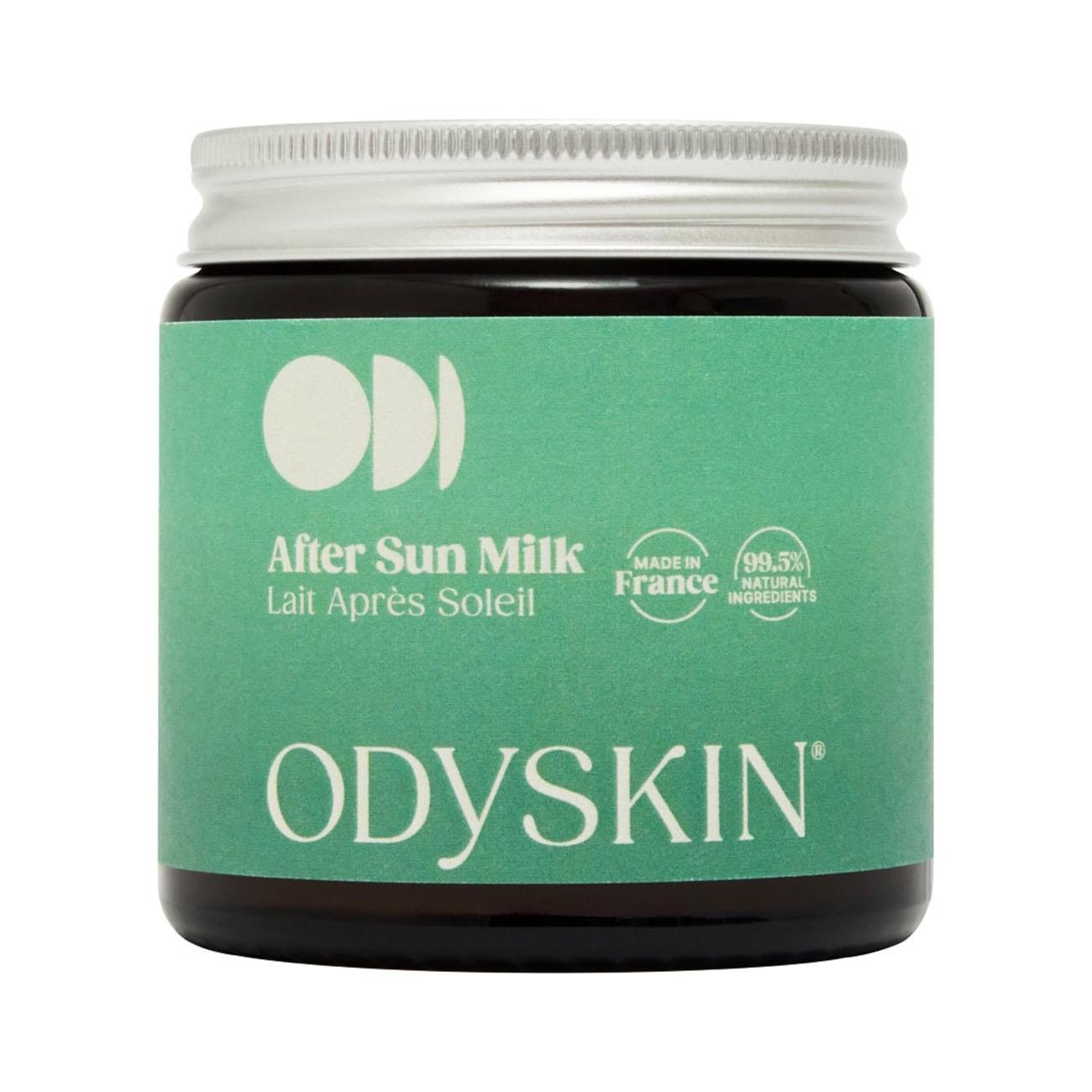 Odyskin Natural After Sun lotion in 100ml recyclable glass jar