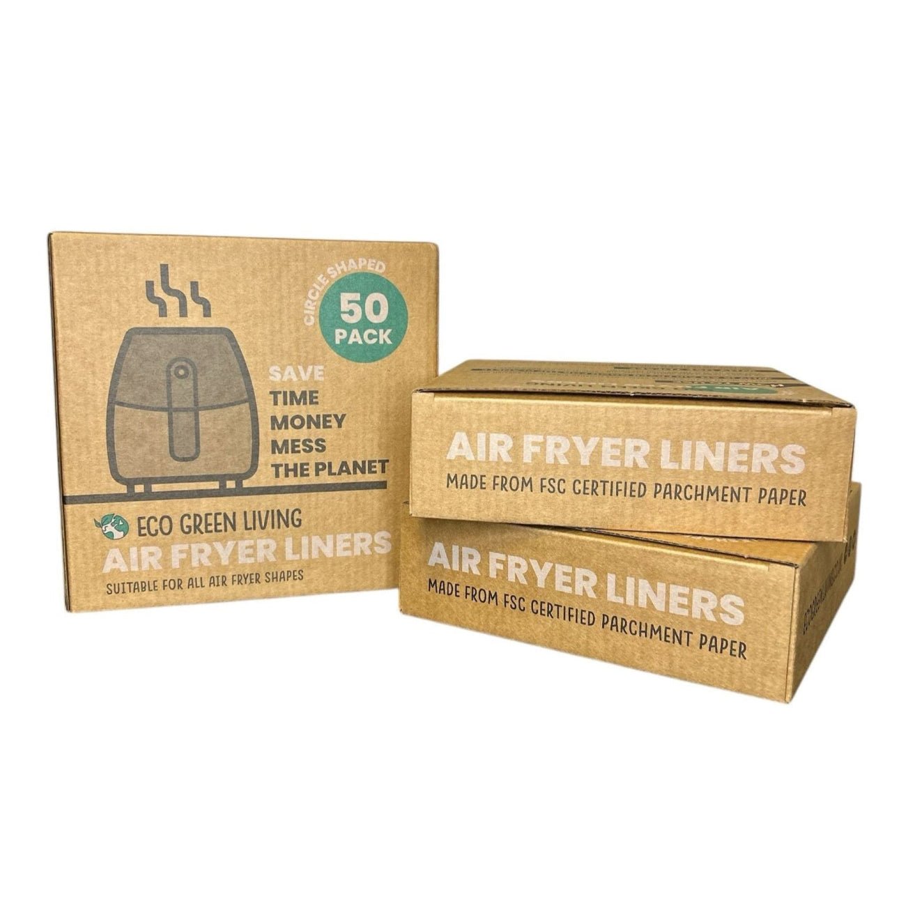 Air Fryer Liners 50pcs - Eco Green Living - Deep Fryer Accessories - Eco Green Living