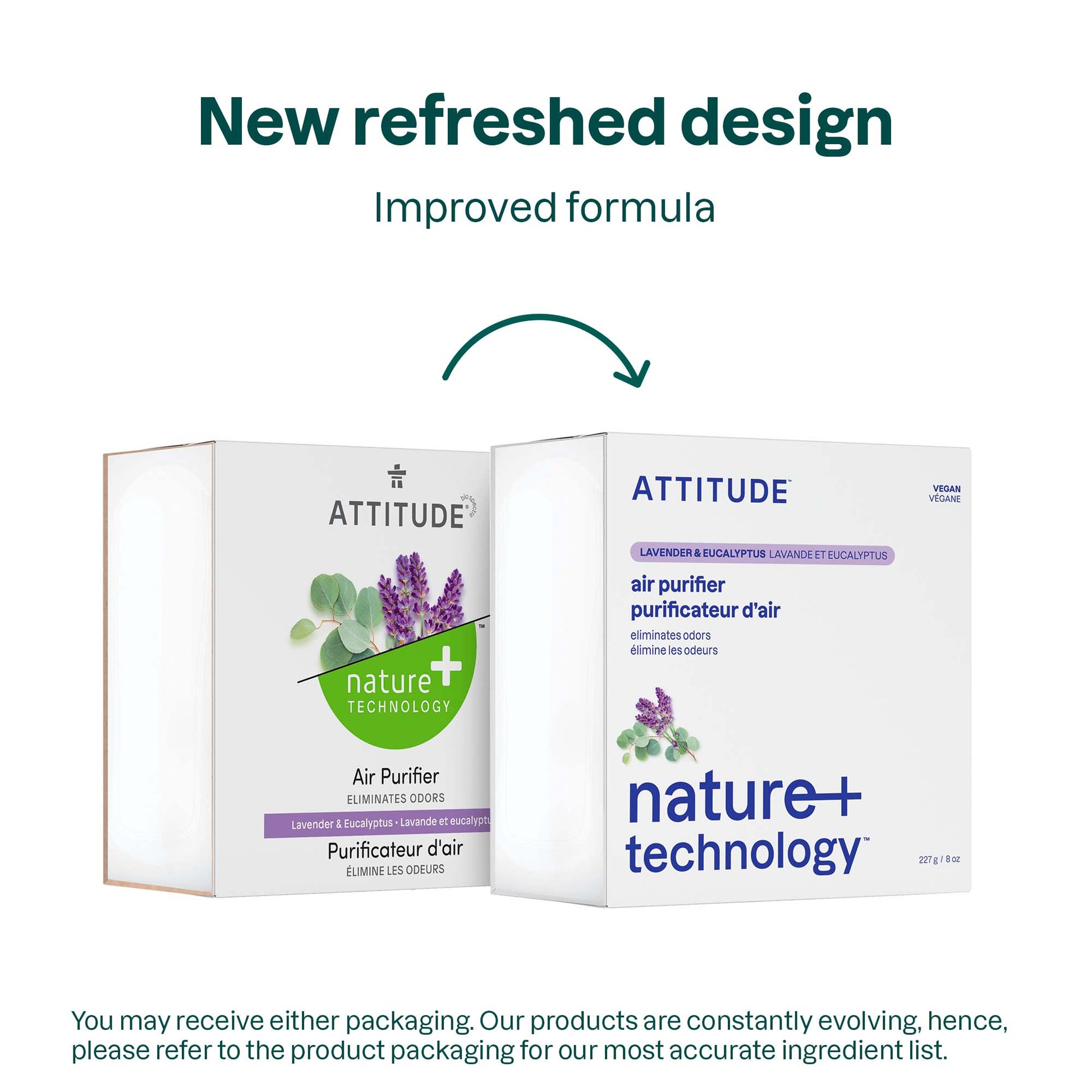 Air Purifier Eucalyptus & Lavender 227g - Attitude - Air Spray - Eco Natural Products