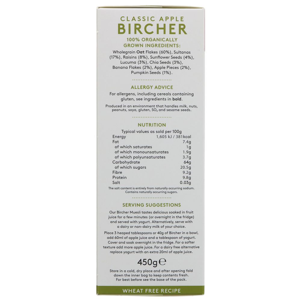 Organic Classic Apple Bircher Muesli 450g