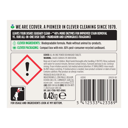 All in One Dishwasher Tablets 24's - Ecover - Dish Detergent & Soap - Eco Natural Products