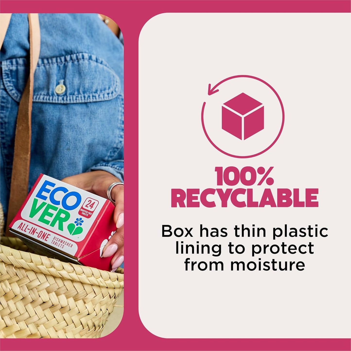 All in One New Plastic Free Dishwasher Tablets 24's - Ecover - Dish Detergent & Soap - Eco Natural Products