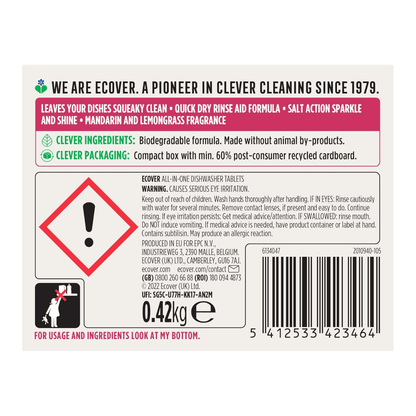 All in One New Plastic Free Dishwasher Tablets 24's - Ecover - Dish Detergent & Soap - Eco Natural Products