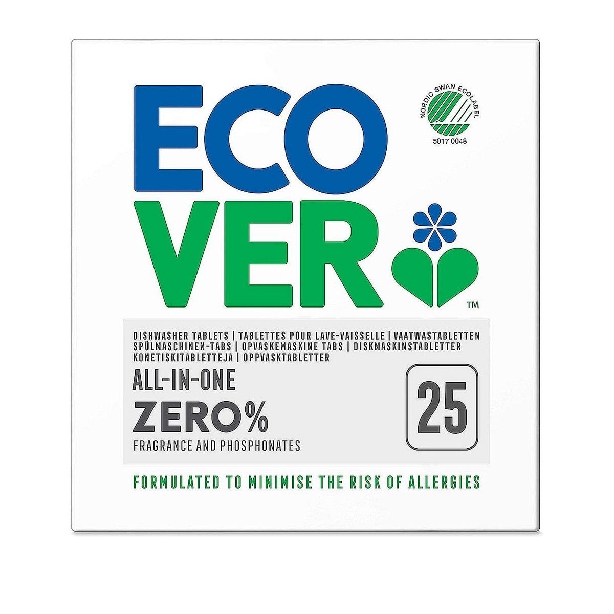 All - in - one Zero Dishwasher 25 Tables - Ecover - Dishwasher Tablets - Eco Natural Products