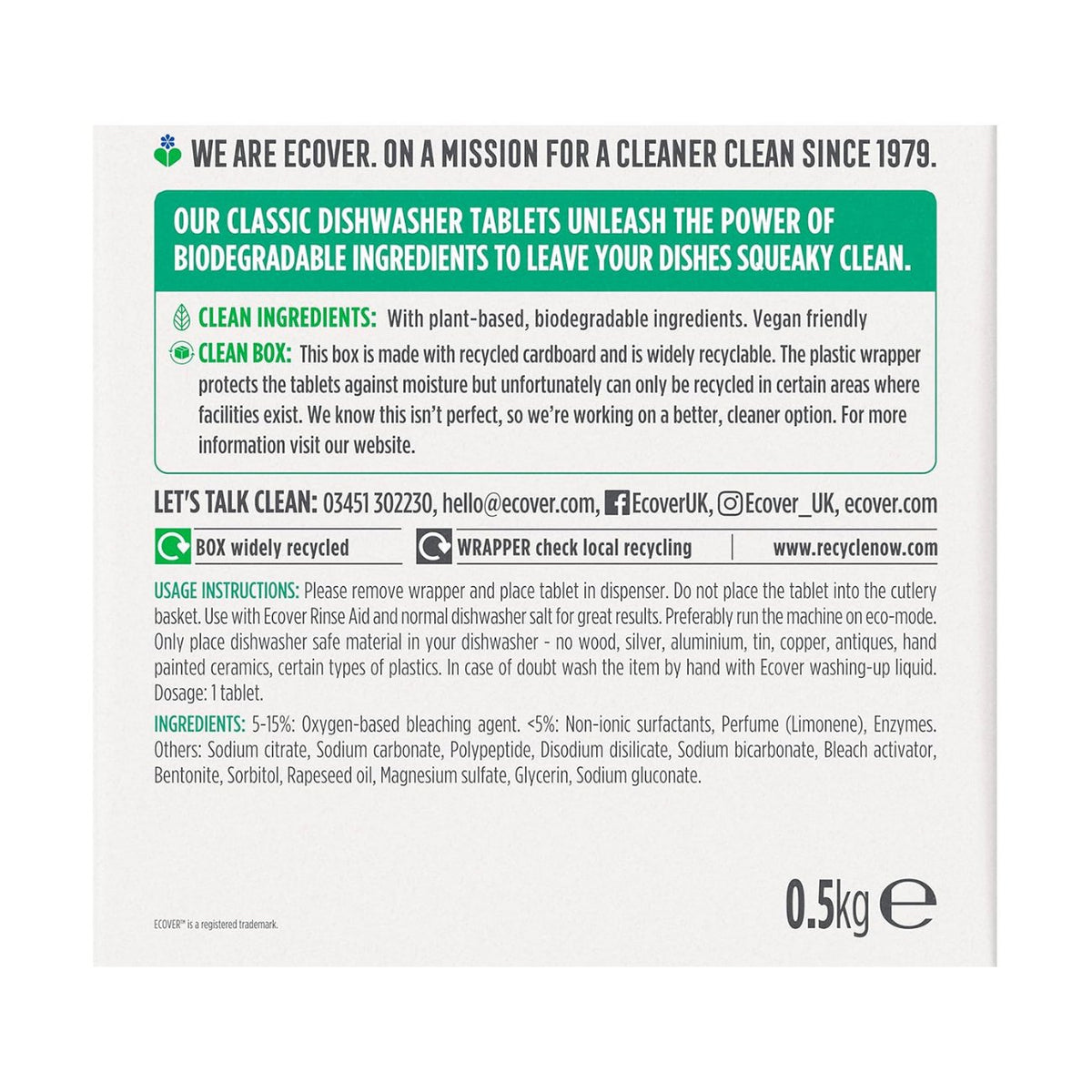 All - in - one Zero Dishwasher 25 Tables - Ecover - Dishwasher Tablets - Eco Natural Products