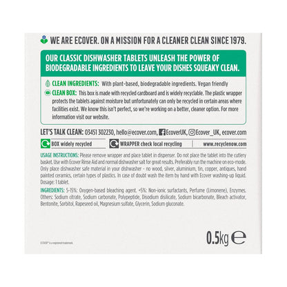 All - in - one Zero Dishwasher 25 Tables - Ecover - Dishwasher Tablets - Eco Natural Products