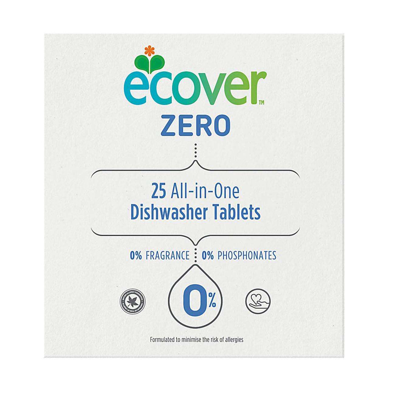 All - in - one Zero Dishwasher 25 Tables - Ecover - Dishwasher Tablets - Eco Natural Products