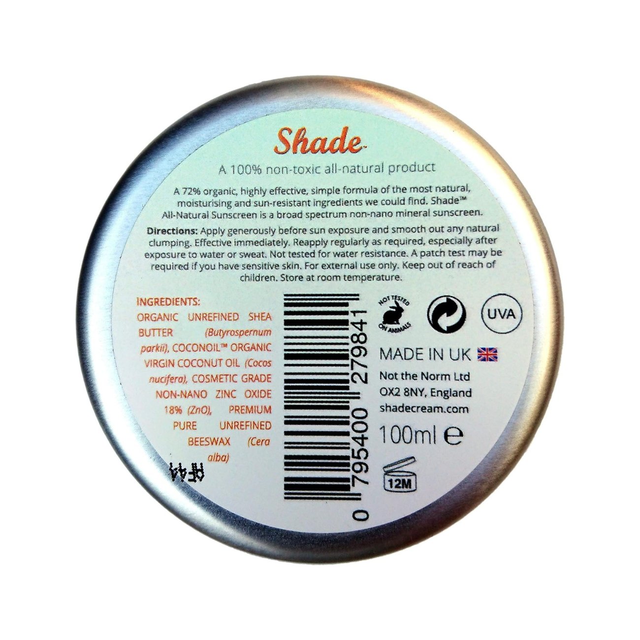 All - Natural Sunscreen SPF25 100ml - Shade - Sunscreen - Eco Natural Products