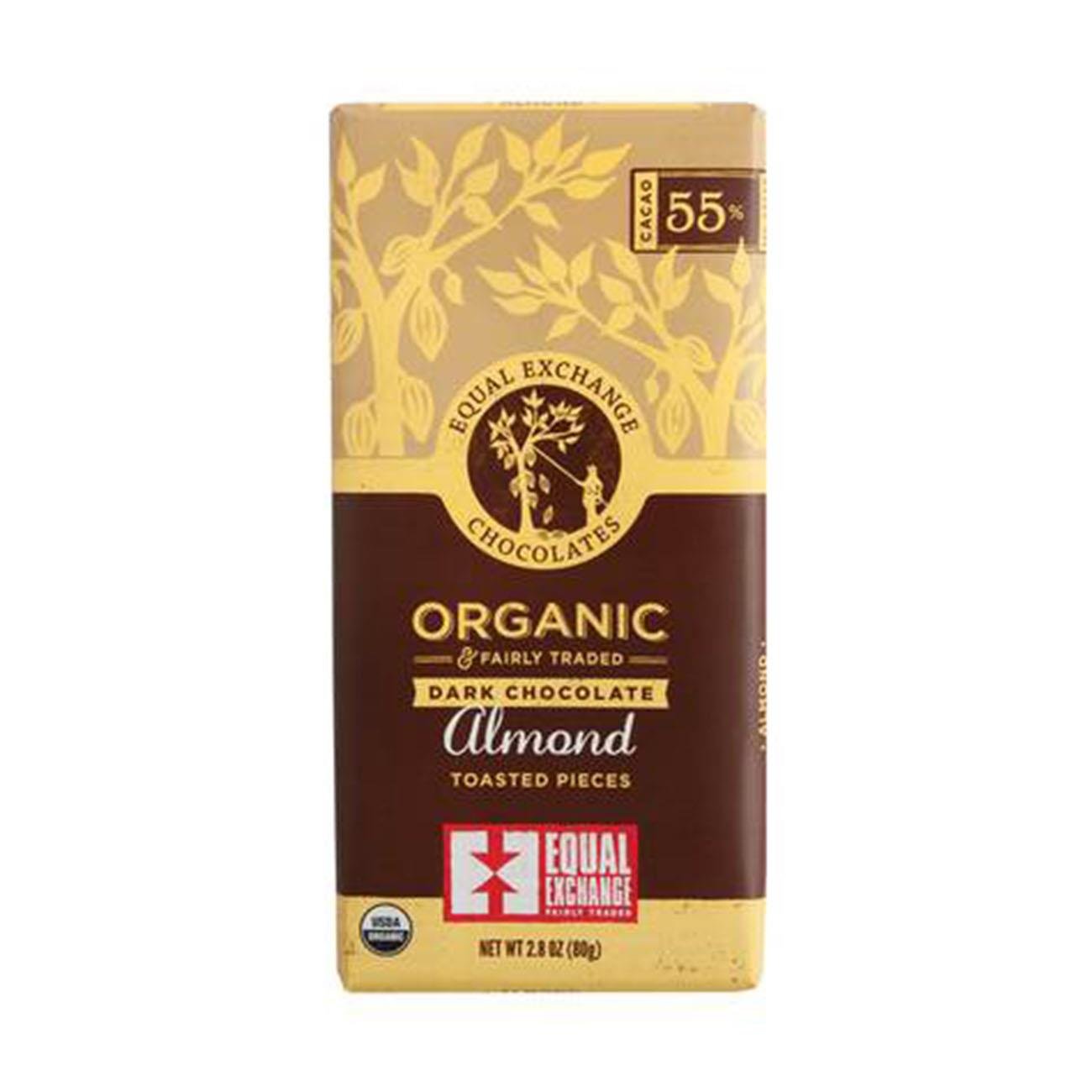 Almond Chocolate Chocolates Bar 100g BBE 09.09.2024 - Eco Natural Products - Equal Exchange - Chocolate