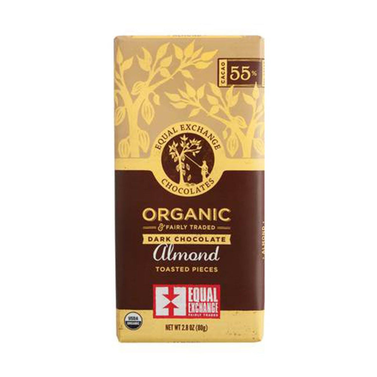 Almond Chocolate Chocolates Bar 100g BBE 18.11.2025 - Equal Exchange - Equal Exchange