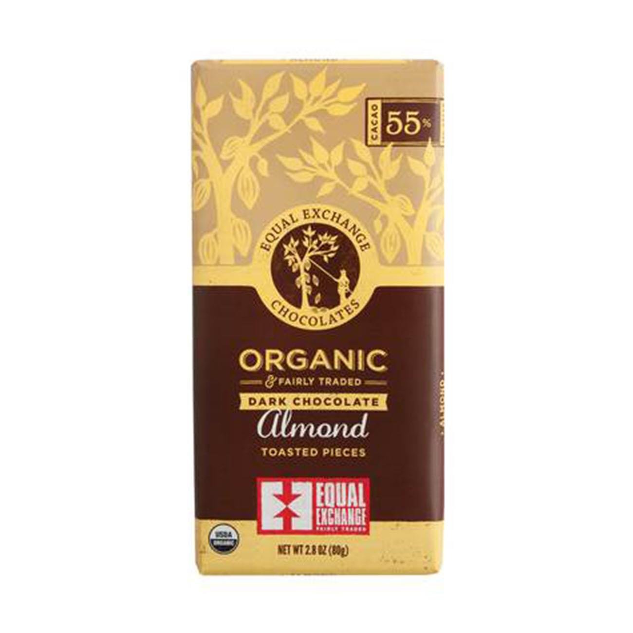 Almond Chocolate Chocolates Bar 100g BBE 18.11.2025 - Equal Exchange - Equal Exchange