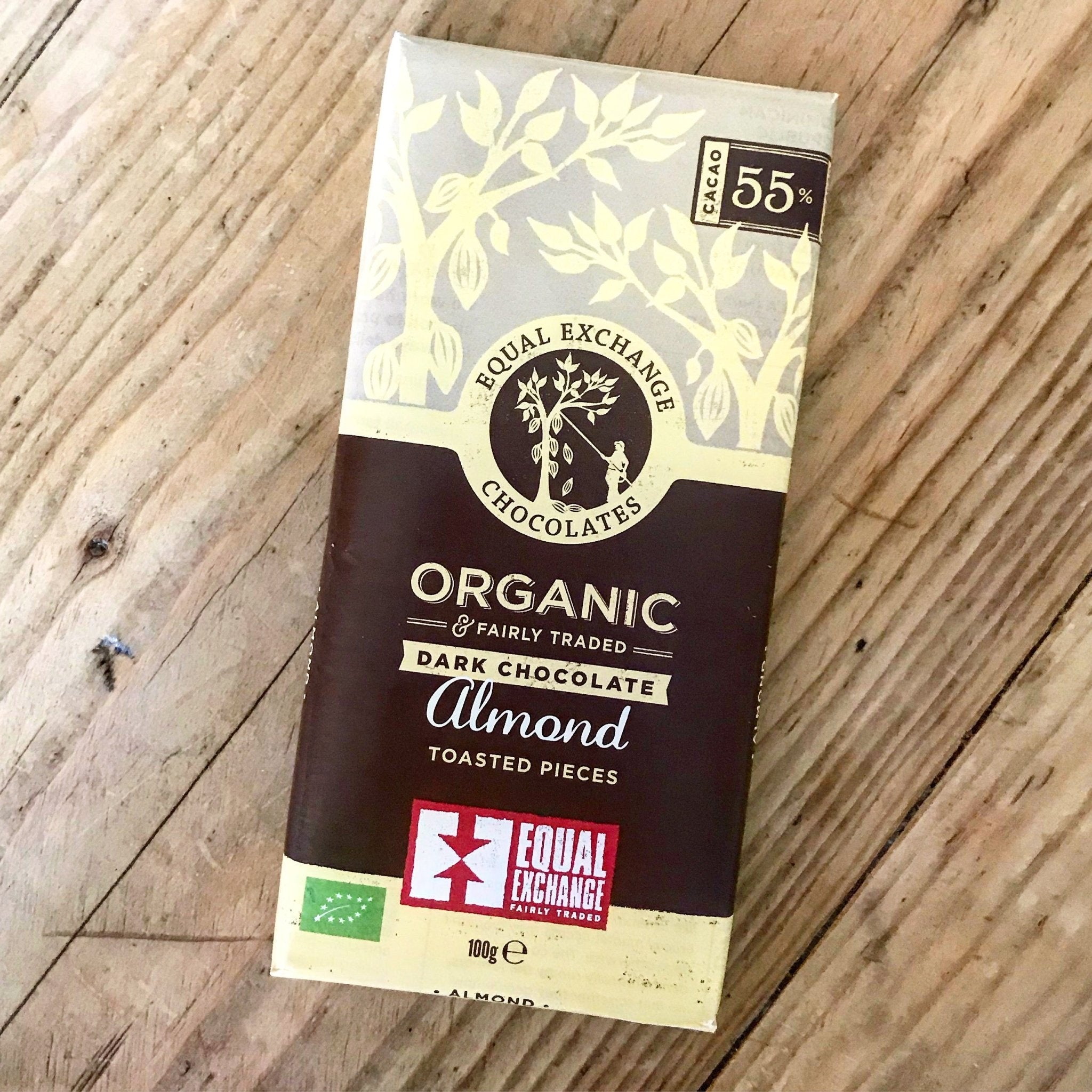 Almond Dark Chocolate Bar 100g - Eco Natural Products - Equal Exchange - Chocolate