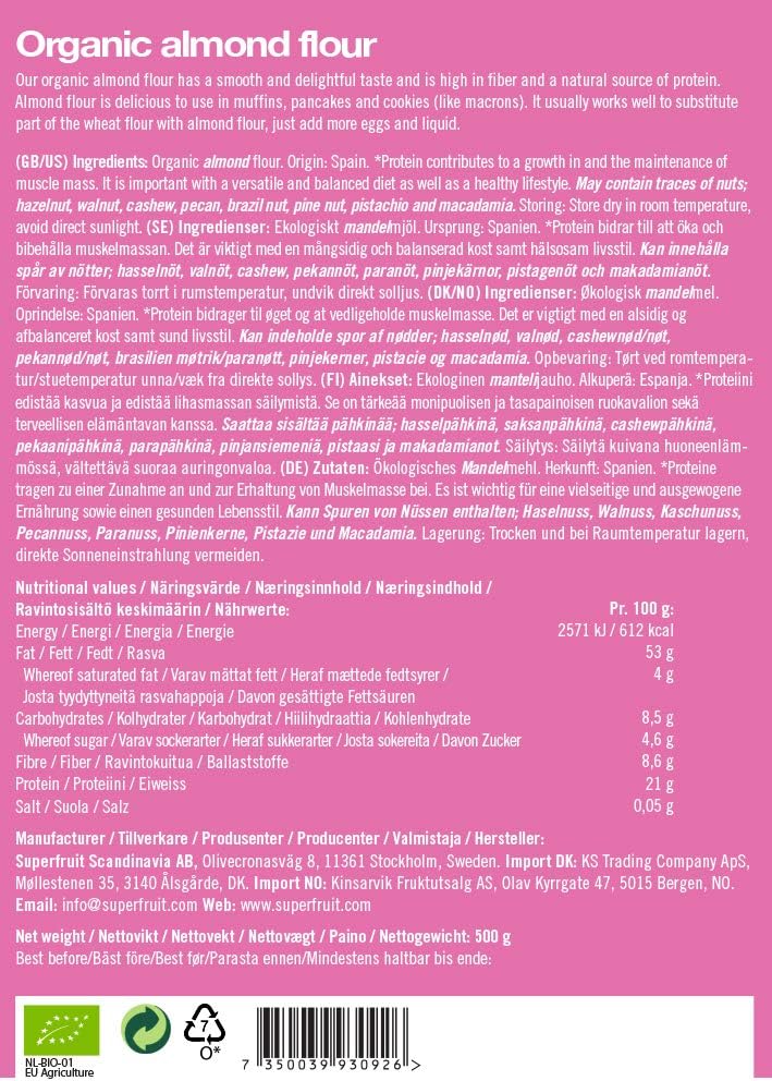 Almond Flour Organic 500g - Superfruit - Flour - Eco Natural Products