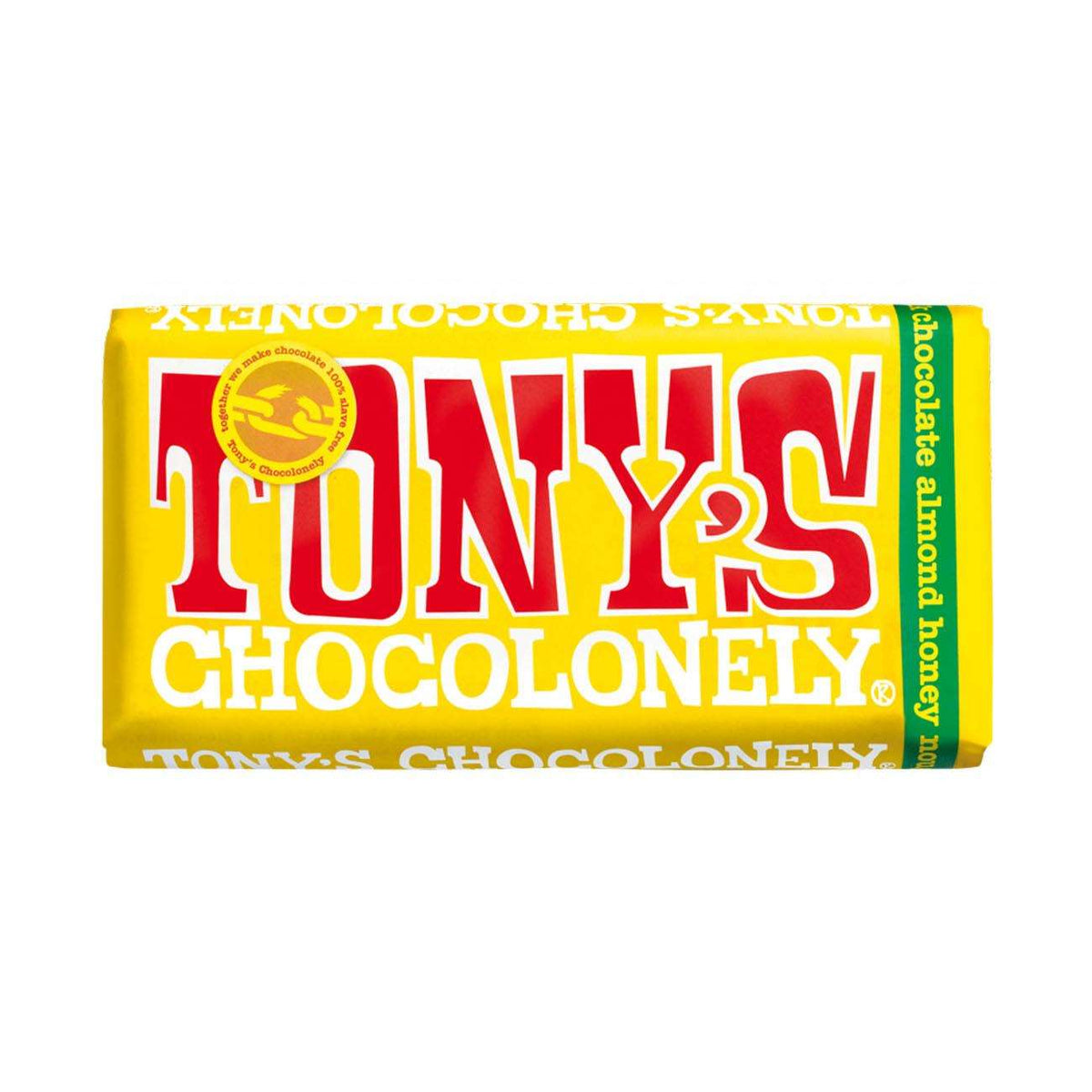 Almond Honey Nougat Milk Chocolate Bar 180g - Tony's Chocolonely - Chocolate Bar - Eco Natural Products