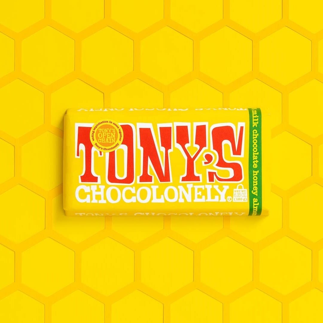 Almond Honey Nougat Milk Chocolate Bar 180g - Eco Natural Products - Tony's Chocolonely - Chocolate Bar