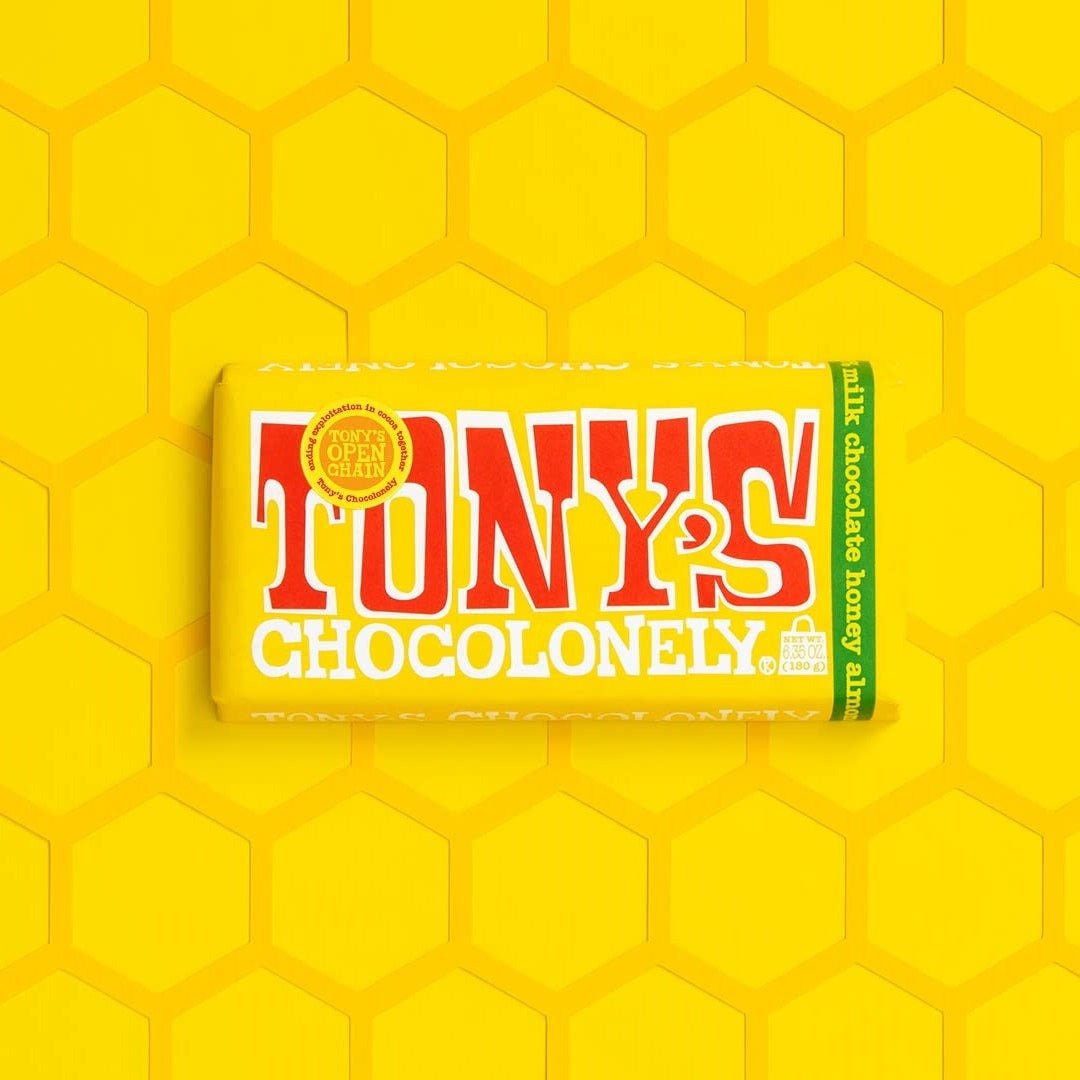 Almond Honey Nougat Milk Chocolate Bar 180g - Tony's Chocolonely - Chocolate Bar - Eco Natural Products