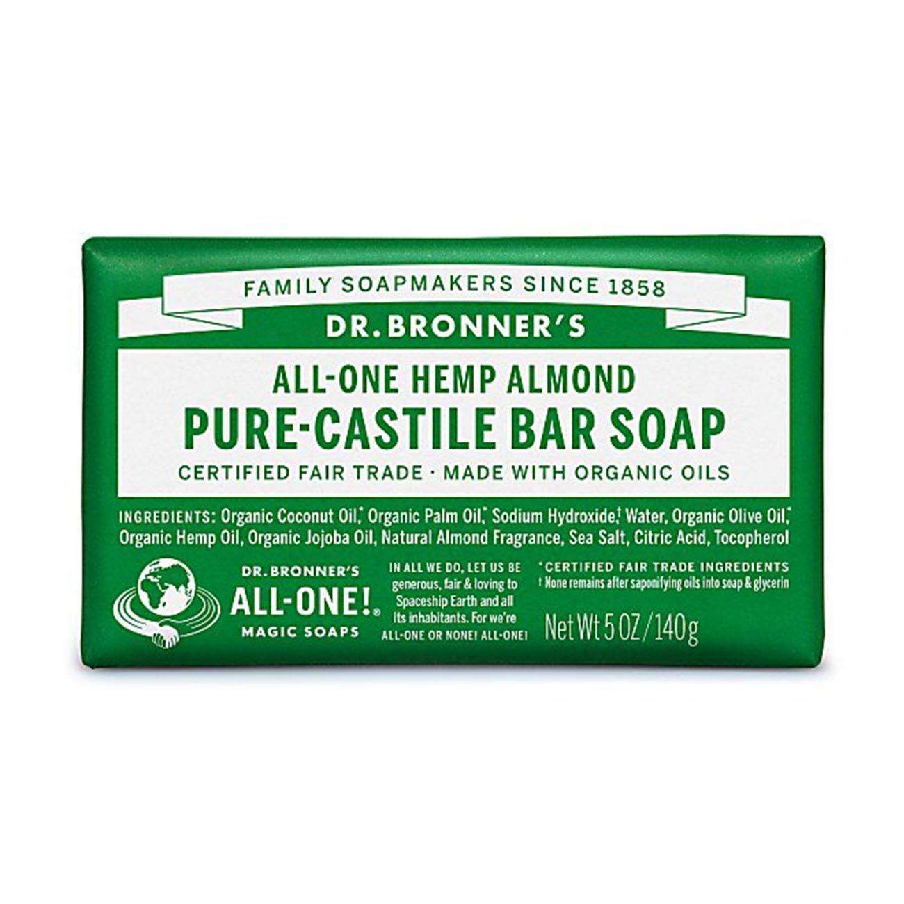 Almond Pure - Castile Bar Soap 140g - Eco Natural Products - Dr. Bronner - Bar Soap