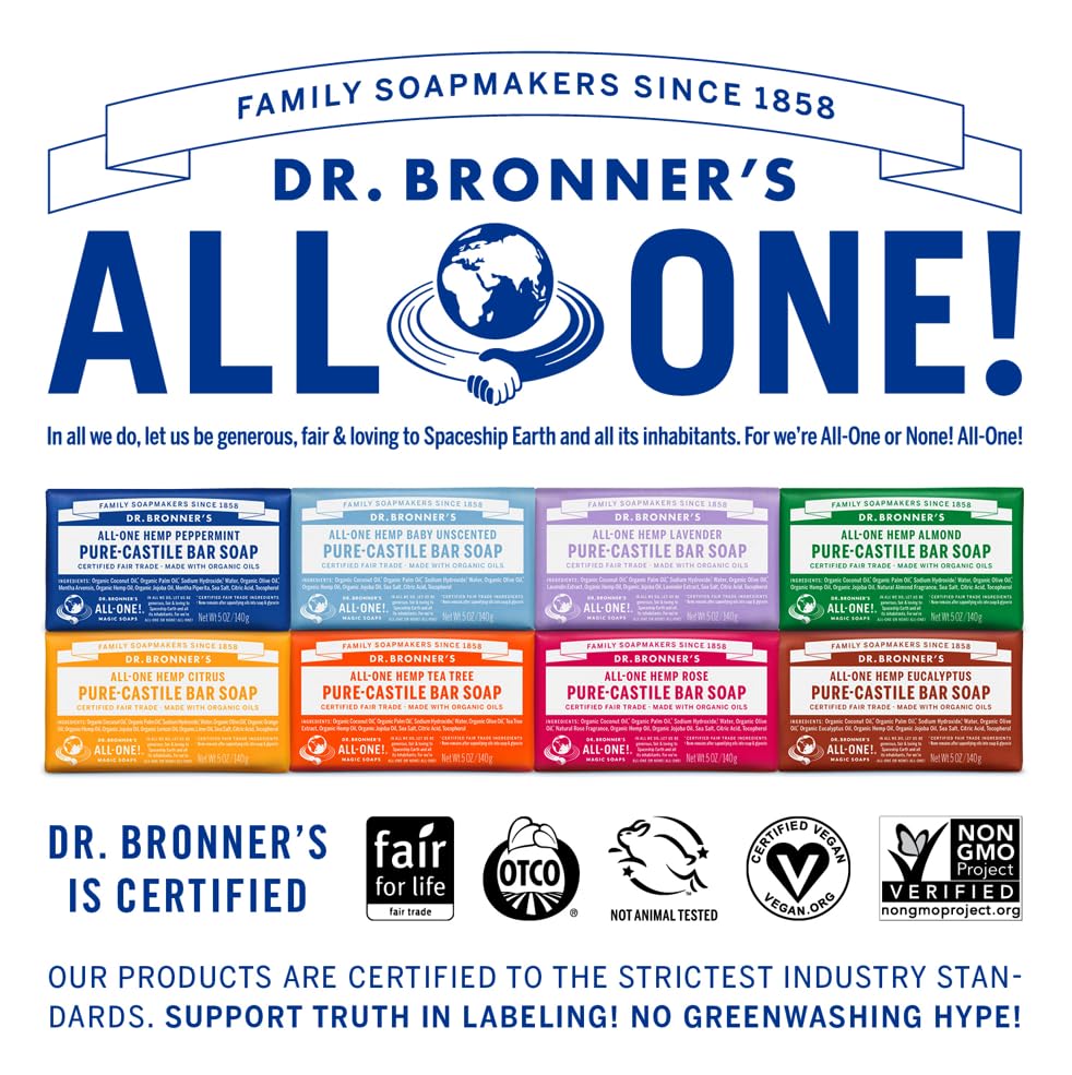 Almond Pure - Castile Bar Soap 140g - Dr. Bronner - Bar Soap - Eco Natural Products