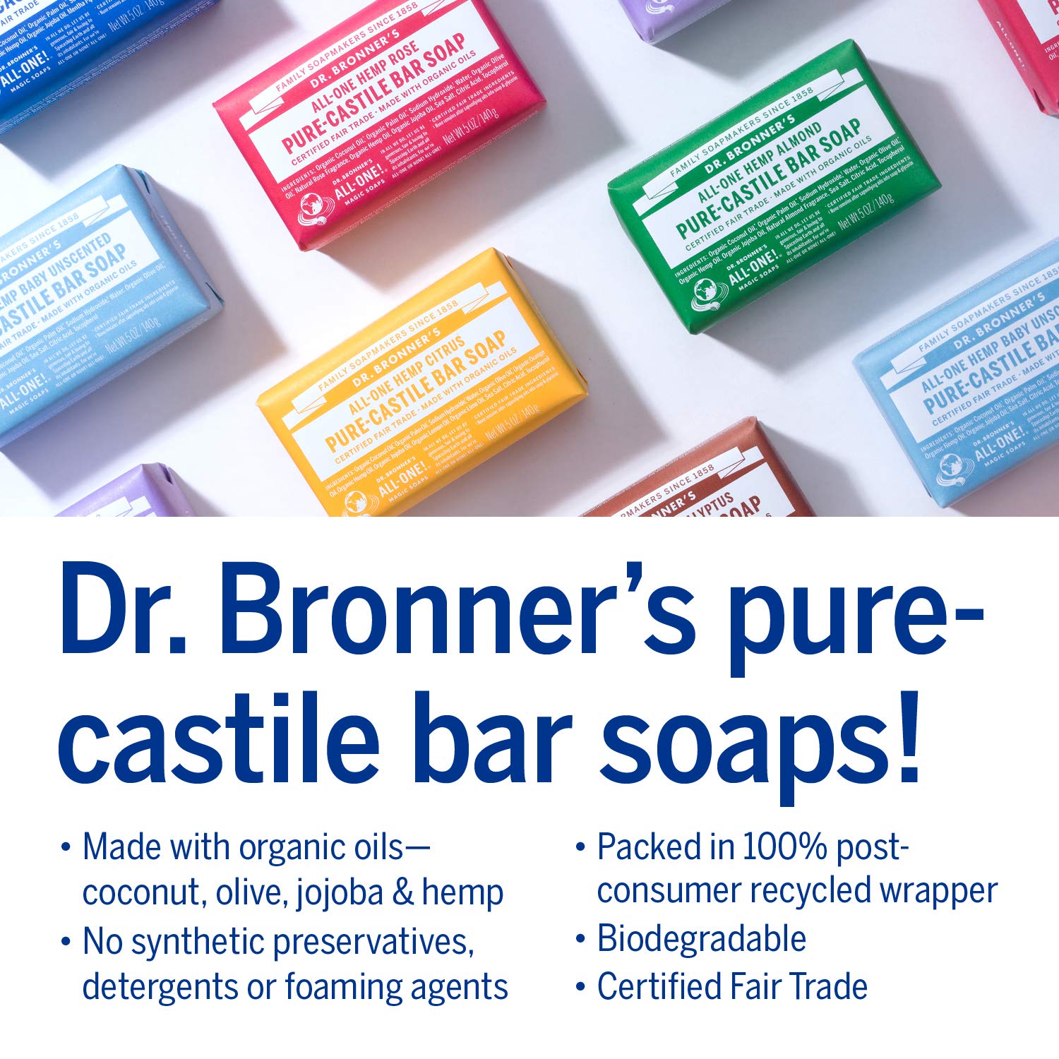 Almond Pure - Castile Bar Soap 140g - Eco Natural Products - Dr. Bronner - Bar Soap